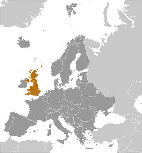 Map of United Kingdom of Great Britain and Northern Ireland
